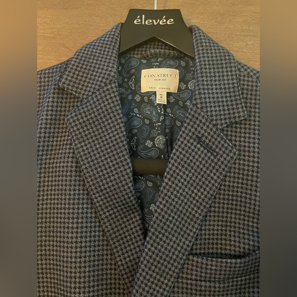 CON.STRUCT Slim Fit Knit Stretch Blazer Size 40 - Medium - Picture 5 of 5
